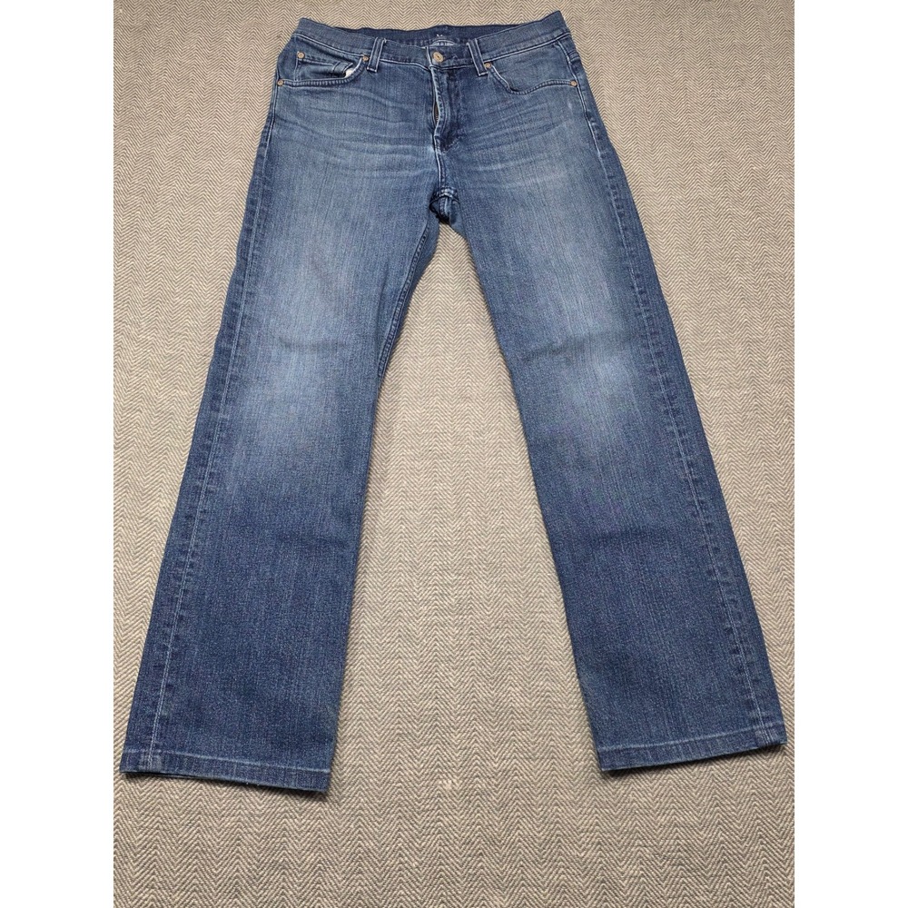 7 For All Mankind Mens Straight Leg Jeans Medium Wash Blue Size 32x28